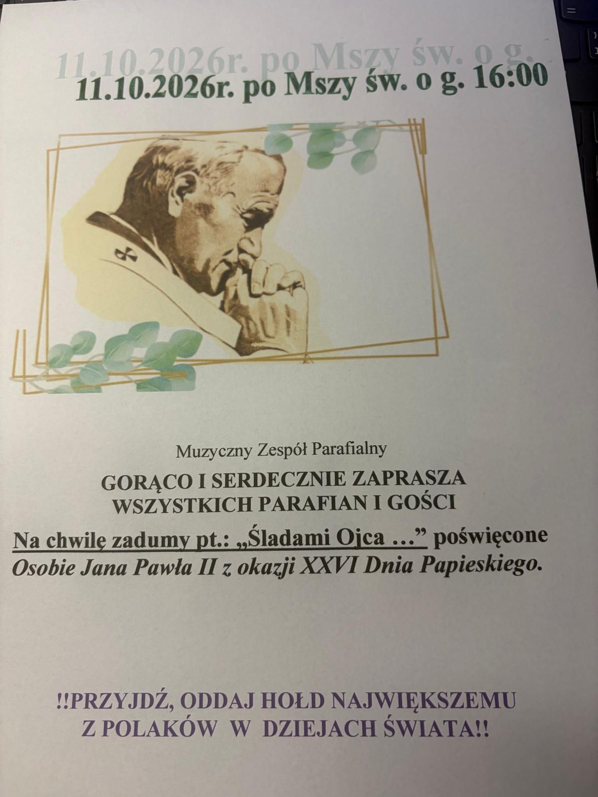 XXVI Dzień Papieski – „Śladami Ojca…”