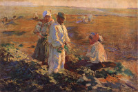 Leon Wyczółkowski, "Kopanie buraków", rok 1893