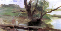 Henryk Siemiradzki, "Krajobraz znad Świsłoczy", rok 1873