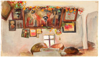 Jan Stanisławski, "Wnętrze chaty", rok 1890