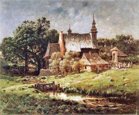 Jan Stanisławski, "Krajobraz z kościółkiem", rok 1874