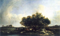 Jan Stanisławski, "Pejzaż z krowami", rok 1869