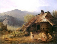 Aleksander Kotsis, "Dzieci przed chatą", rok 1872