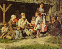 Kazimierz Pochwalski, "Lirnik przed chatą", rok 1887