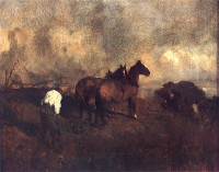 Maksymilian Gierymski, "Krajobraz z oraczem", rok 1867