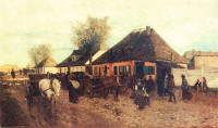 Maksymilian Gierymski, "Wiosna w miasteczku", rok 1872