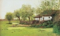 Roman Kochanowski, "Zielony pejzaż z chałupą", rok 1886