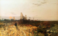 Roman Kochanowski, "Pejzaż jesienny o zachodzie", rok 1890