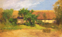 Roman Kochanowski, "Krajobraz z bzem", rok 1890