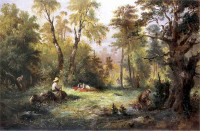 Franciszek Kostrzewski, "Grzybobranie", rok 1860