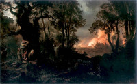Franciszek Kostrzewski, "Pożar we wsi", rok 1862