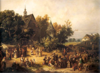 Franciszek Kostrzewski, "Odpust na wsi", rok 1866