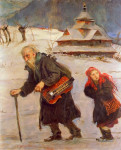 Teodor Axentowicz, "Lirnik i dziewczyna", rok 1900