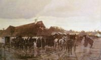 Józef Chełmoński, "Wołyńskie miasteczko", rok 1875