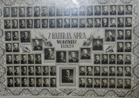 Tableau pamiątkowe z lat 1928/1929 ze szkoły artylerii z 7 baterii. Włodzimierz (Kresy Wschodnie). Ze zbiorów rodziny Bralów