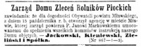 1862 rok - ogłoszenie z "Gazety Polskiej"